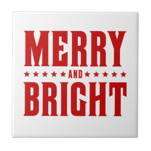Merry and Bright Letterpress Style No. 507-10 Fliese