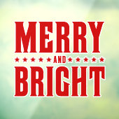 Merry and Bright Letterpress Style No 507 Fensteraufkleber (Blatt 3)