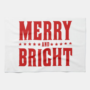 Merry and Bright Letterpress Style No. 507 Handtuch