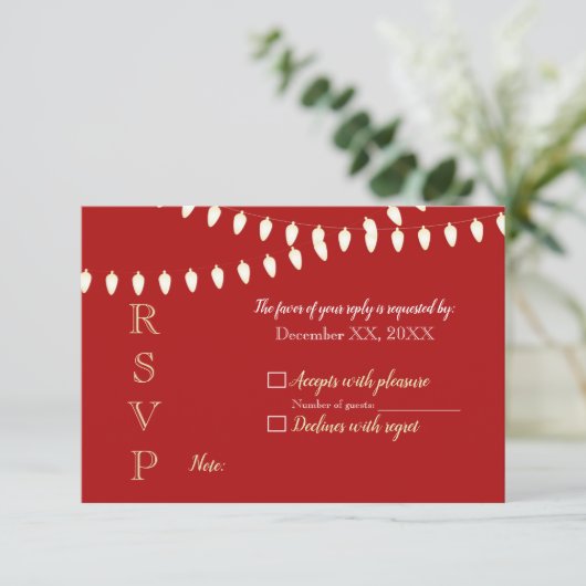 Merry and Bright Lights UAWG RSVP Karte (Stehend Vorderseite)