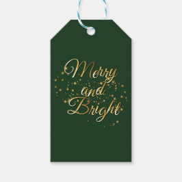 Merry and Bright Luxe, Dark Green & Gold Design Geschenkanhänger