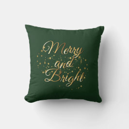 Merry and Bright Luxe, Dark Green & Gold Design Kissen