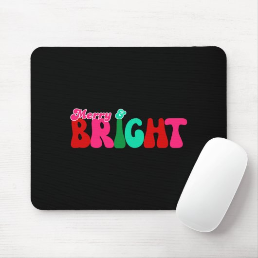 Merry And Bright Maximalist Peach Christmas Toddle Mousepad (Mit Mouse)
