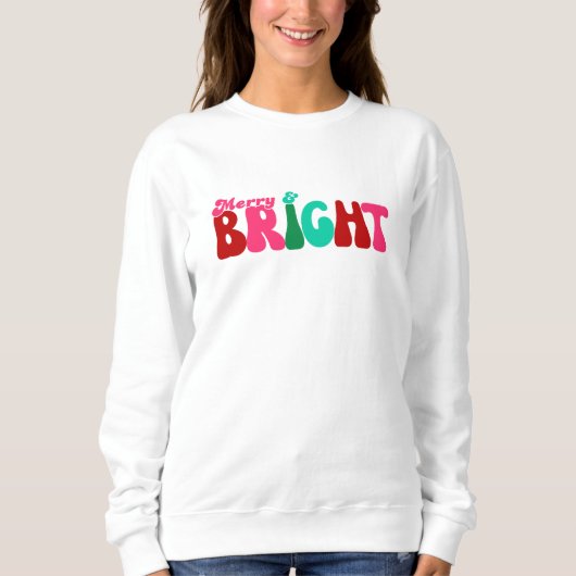 Merry and Bright Maximalist Weihnachtssüßer Sweatshirt (Vorderseite)