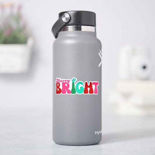 Merry and Bright - Maximalistische Weihnachten Aufkleber (HydroFlask)