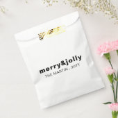 Merry and Bright Minimal White Christmas Design Geschenktütchen (Versiegelt)