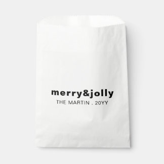Merry and Bright Minimal White Christmas Design Geschenktütchen