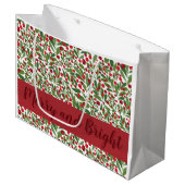 Merry and Bright Mistletoe Holiday Große Geschenkt Große Geschenktüte (Vorderseite Schrägansicht)
