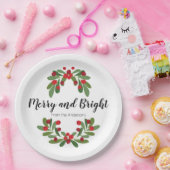 Merry and Bright Mistletoe Holiday Party Pappteller (Party)