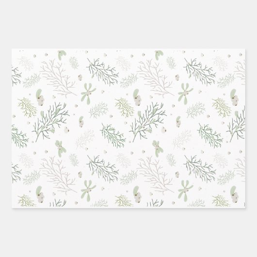 Merry and Bright mit Mistletoe Geschenkpapier Set (Vorderseite)