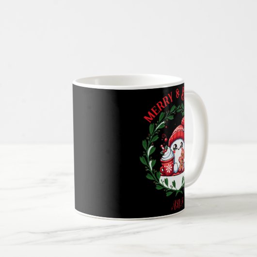 Merry And Bright Modern Christmas T Shirt Kaffeetasse (VorderseiteRechts)