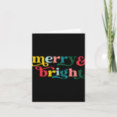 Merry And Bright Modern Christmas Womens T Shirt Karte (Vorderseite)