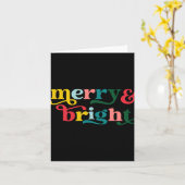 Merry And Bright Modern Christmas Womens T Shirt Karte (Gelbe Blume)