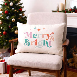 Merry and Bright Modern Colorful Christmas  Lendenkissen