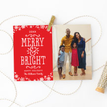 Merry and Bright Modern Red Foto