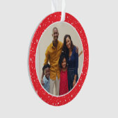 Merry and Bright Modern Red Stars Family Foto Ornament (Vorderseite)