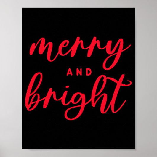 Merry And Bright Modern Red Womens Christmas _1 Poster (Vorne)