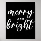 Merry And Bright Modern Red Womens Christmas  Poster (Vorne)