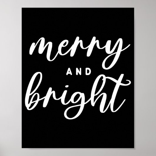 Merry And Bright Modern Red Womens Christmas  Poster (Vorne)