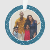 Merry and Bright Moderne Aquamarin Stars Familien- Ornament (Vorderseite)