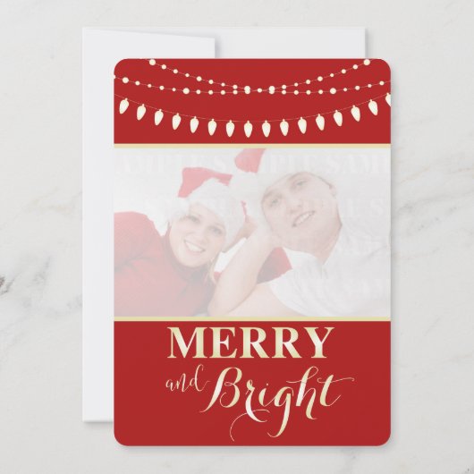 Merry and Bright Monogram Wedding Einladung (Rückseite)