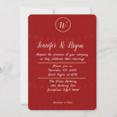 Merry and Bright Monogram Wedding Einladung (Vorderseite)