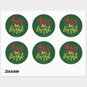 Merry and Bright Multi-Color Holiday Sticker (Blatt)