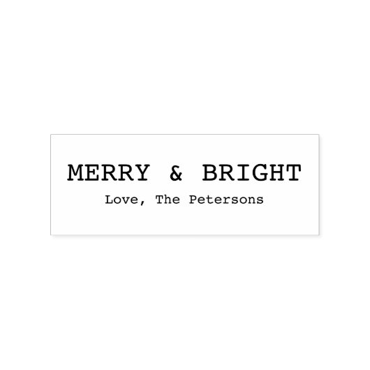 Merry and Bright Name Modernes Weihnachtsdesign Gummistempel (Prägung)