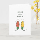 Merry and Bright - Niedlich - Weihnachtskarte Karte (Gelbe Blume)