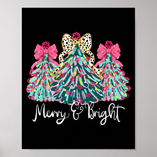 Merry And Bright Nk Christmas Tree Xmas Holiday Wo Poster (Vorne)