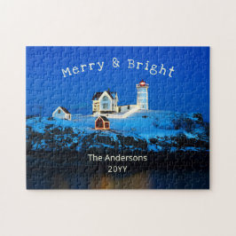 Merry and Bright Nubble Lighthouse Puzzle