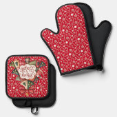 Merry And Bright Ofenhandschuh & Topflappen-Set (Vorderseite/Rückseite)