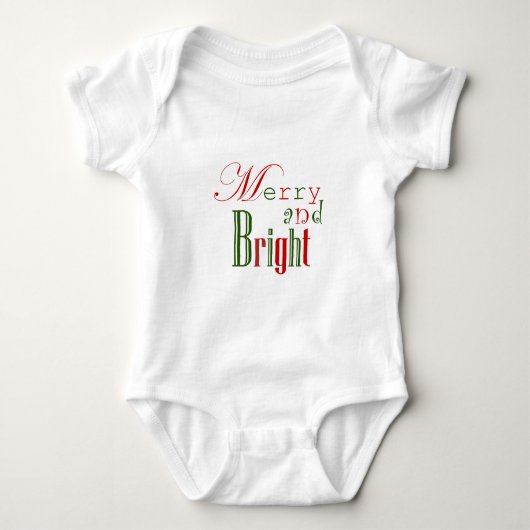 Merry and Bright on White Baby Strampler (Vorderseite)