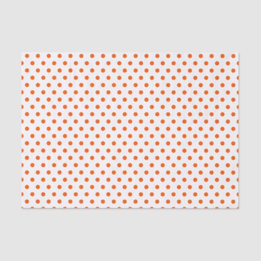 Merry and Bright Orange Polka Dots on White Seidenpapier (Vorderseite)