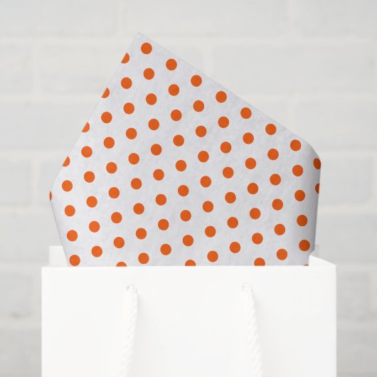 Merry and Bright Orange Polka Dots on White Seidenpapier (Geschenktüte)