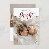 Merry and Bright Photo Christmas Card Dankeskarte (Vorne/Hinten)