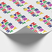 Merry and Bright Pine Tree Rentier Snowman Geschenkpapier (Ecke)