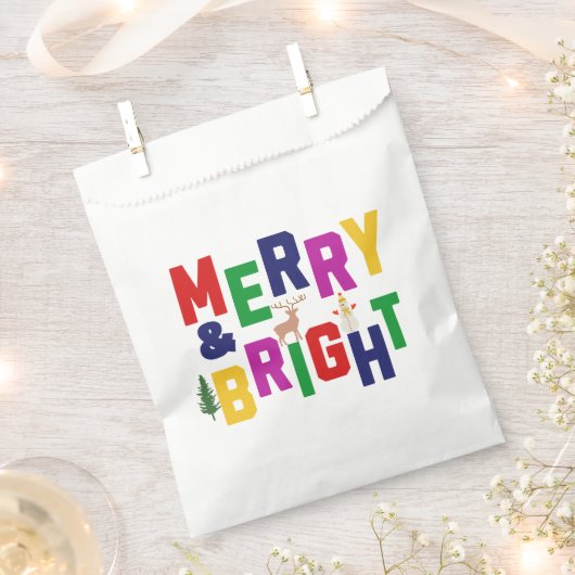 Merry and Bright Pine Tree Rentier Snowman Geschenktütchen (Ausgeschnitten)