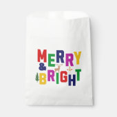 Merry and Bright Pine Tree Rentier Snowman Geschenktütchen (Vorderseite)