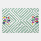 Merry and Bright Pine Tree Rentier Snowman Geschirrtuch (Horizontal)