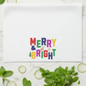Merry and Bright Pine Tree Rentier Snowman Geschirrtuch (Gefaltet)