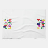 Merry and Bright Pine Tree Rentier Snowman Geschirrtuch (Horizontal)