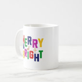 Merry and Bright Pine Tree Rentier Snowman Kaffeetasse (Vorderseite Links)