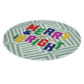 Merry and Bright Pine Tree Rentier Snowman Schneidebrett (Ecke)