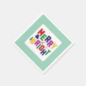 Merry and Bright Pine Tree Rentier Snowman Serviette (Ecke)