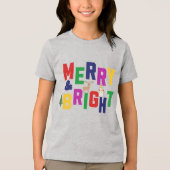 Merry and Bright Pine Tree Rentier Snowman Tri-Blend Shirt (Vorderseite)