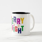 Merry and Bright Pine Tree Rentier Snowman Zweifarbige Tasse (VorderseiteRechts)