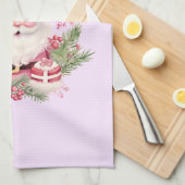 Merry and Bright - Pink Santa Geschirrtuch (Viertel Falte)