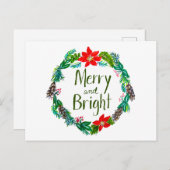 Merry and Bright Postcard Postkarte (Vorne/Hinten)