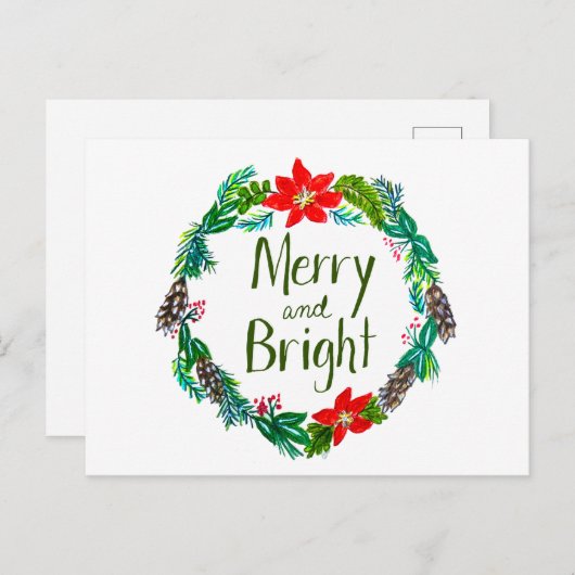 Merry and Bright Postcard Postkarte (Vorne/Hinten)